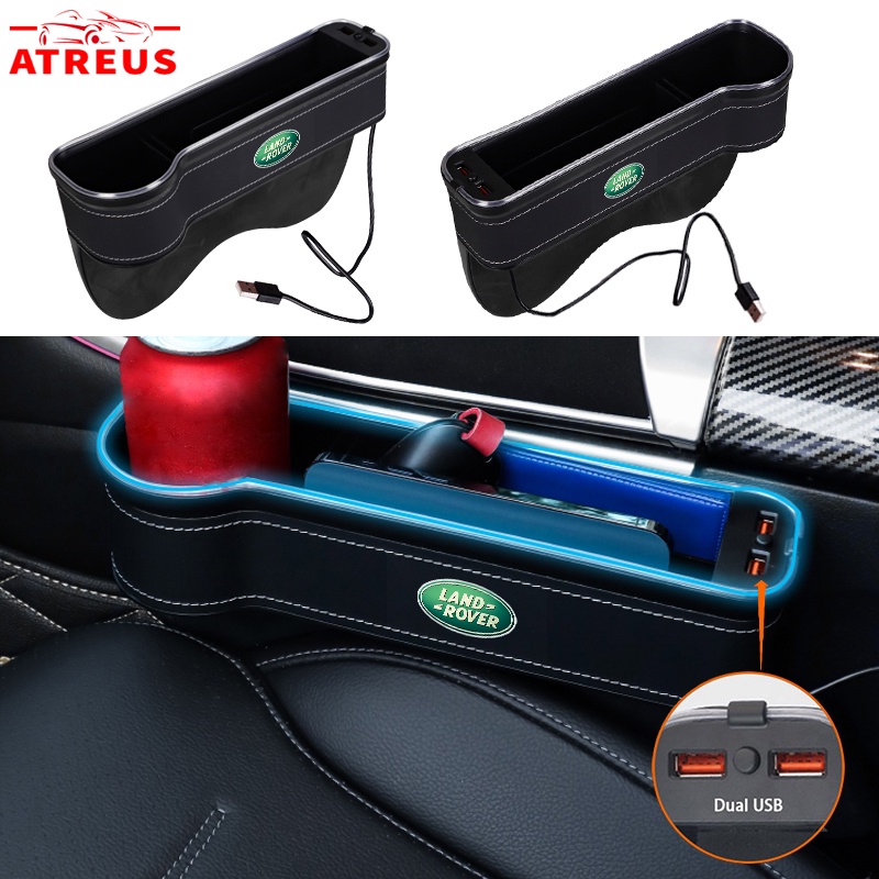 Land Rover Kotak Penyimpanan Celah Jok Mobil LED Dengan port charging Seat Side Gap Slit Pocket Storage For Freelander2 Defender Range Rover Evoque DISCOVERY