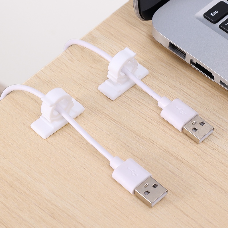 4pcs Klip Kawat Kabel Perekat Diri Adjustable Organizer/Pengaturan Kabel Meja Cord Holder Untuk Klem Penggulung Kawat Interior Mobil