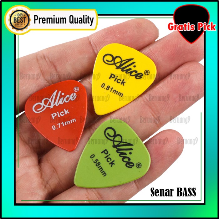 Pick Gitar Pik Gitar Pick Bass Alice Varian Ukuran Bahan Tebal