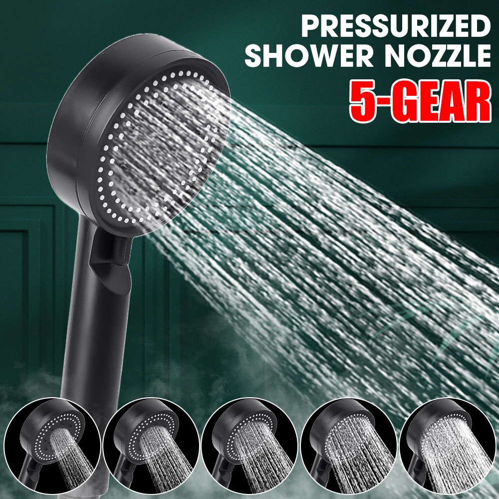 5mode Kepala Shower Tekanan Tinggi Shower Yang Dapat Disesuaikan Multifungsi Nozzle Semprotan Air Besar Yang Dapat Disesuaikan Shower Aksesori Kamar Mandi