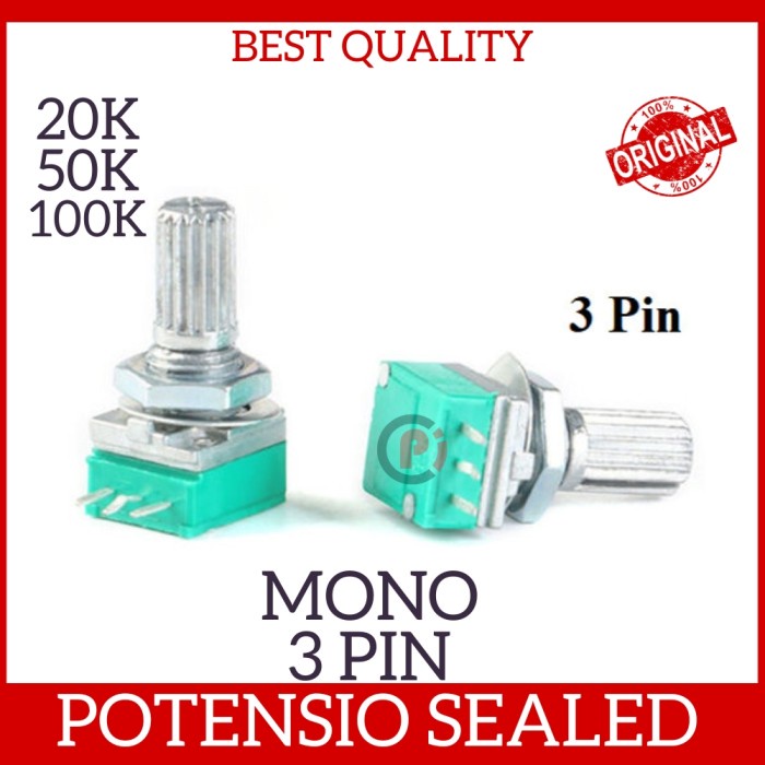 RV097NS Potensiometer Mono 3 Pin Audio Sealed Potensio 3P Potentio