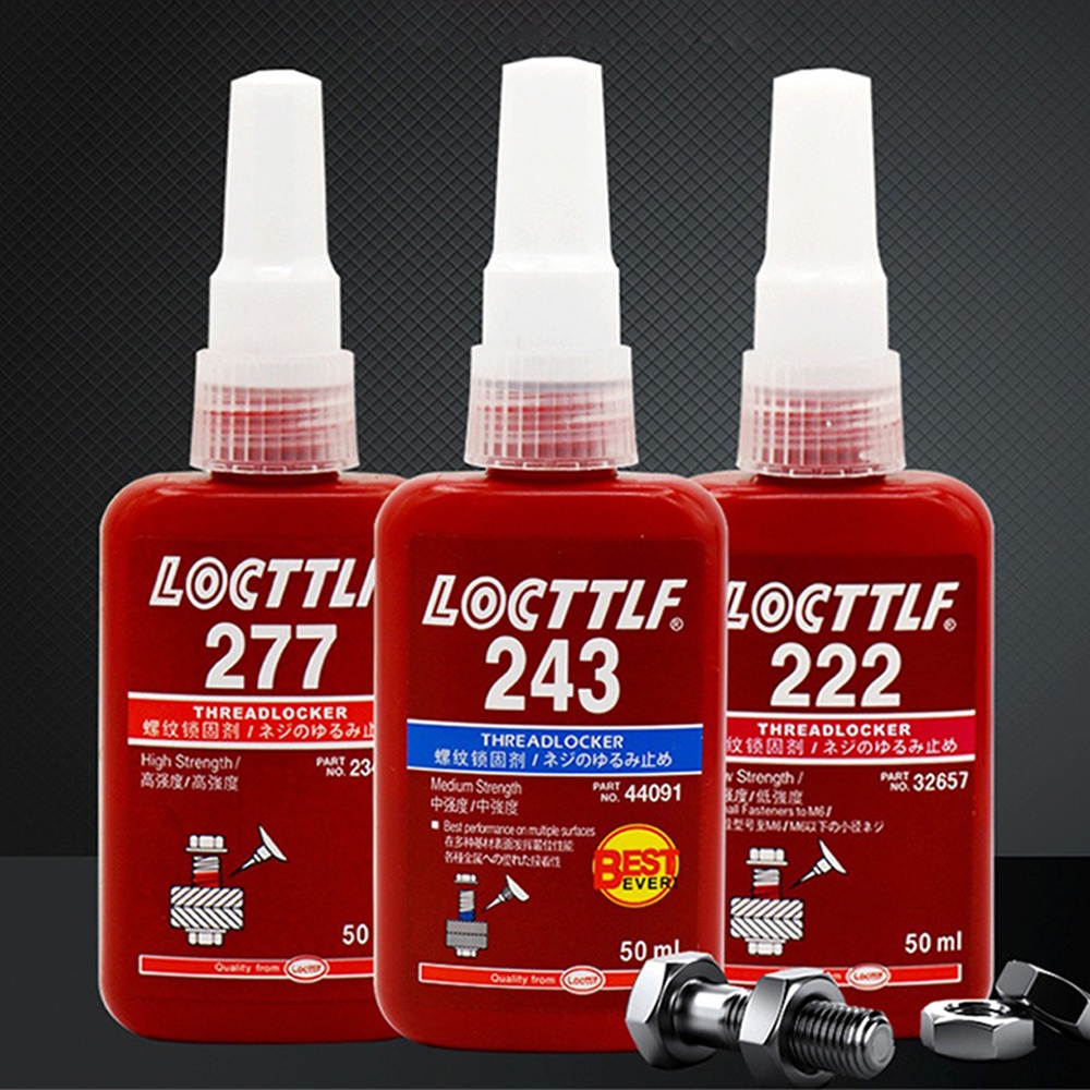 ღ 50ml Agen Pengunci Benang Locttle 222 242 243 263 271 Metal Screw Adhesive Anaerobic Anti-slip Sealing Glue Removable Thread Locking Agent