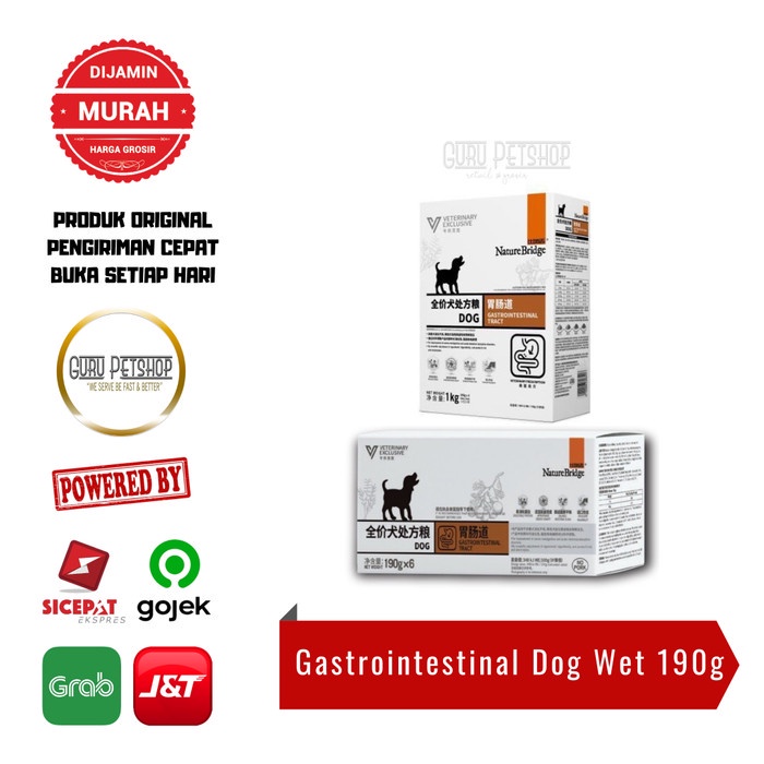 Nature Bridge Vet Wet Gastro Intestinal Dog 190gr NB Gastro Dog Wet