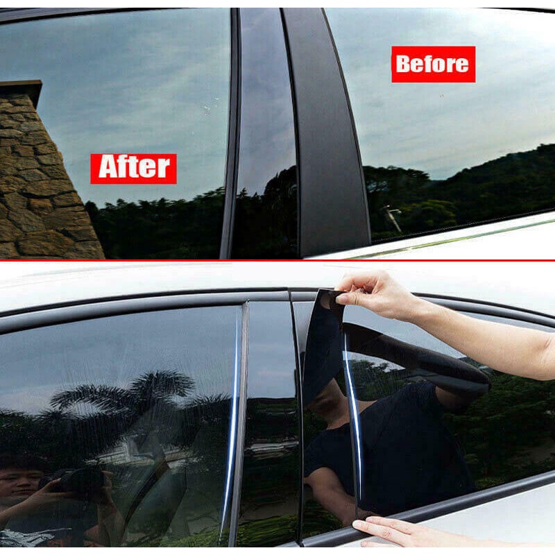 Toyota Corolla Cross Glossy Black Car Door Window Center Column B C Pillar Post Sticker Trim Mirror Decoration Film for Cross CC 2021 2022 2023 Accessories