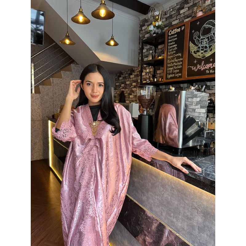 Pakaian Wanita Dress Kaftan Lebaran Simple Elegan Modern Gamis Pesta Jumbo Premium