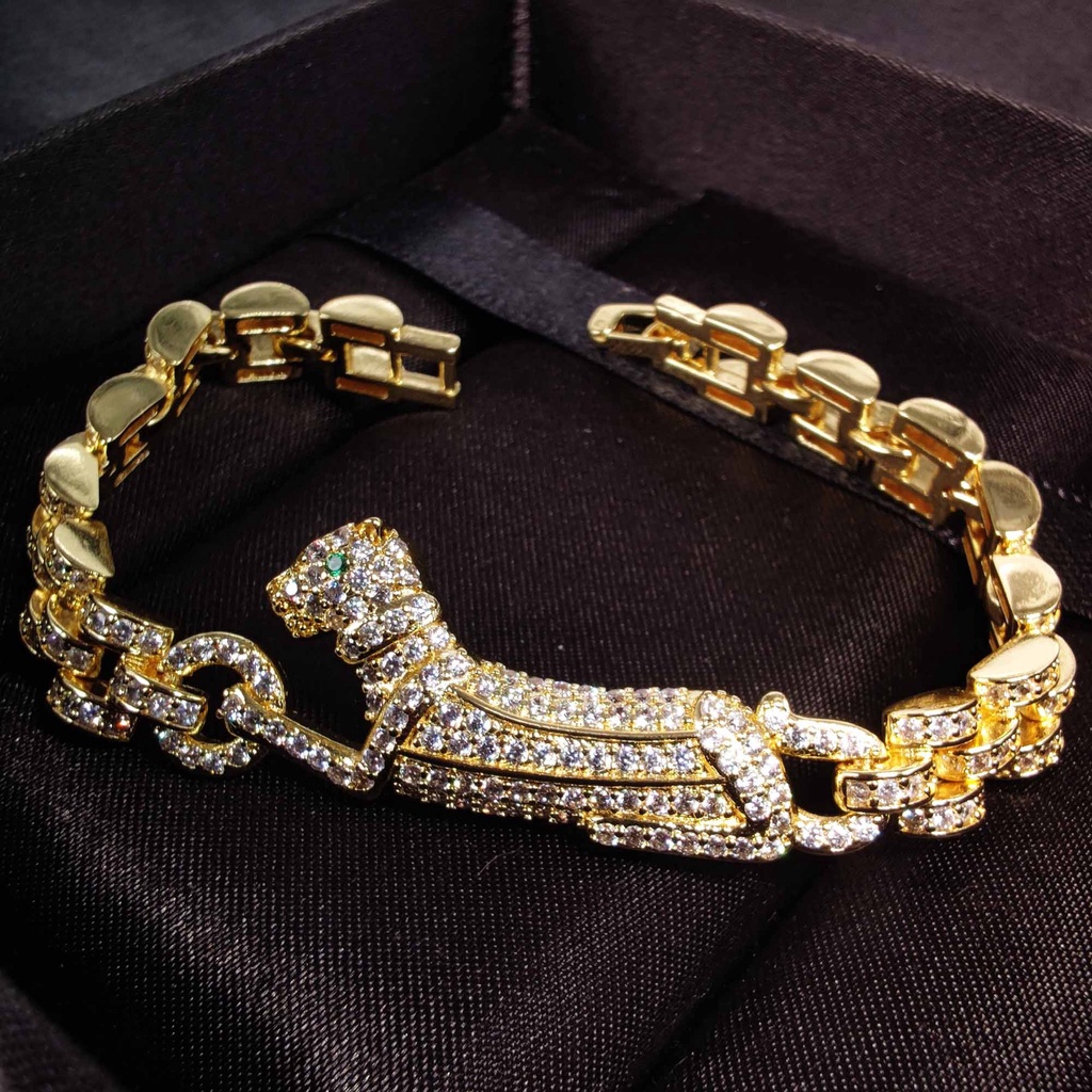 Goldkingdom Fashion Perhiasan Aksesoris Ready Berlian Leopard Kepala Gelang Mendominasi Kalung Jaguar Liar Cheetah Pejantan Anting Wanita