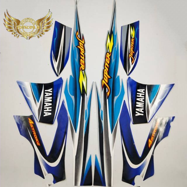 striping yamaha jupiter z 2005 silver biru stiker list body standar