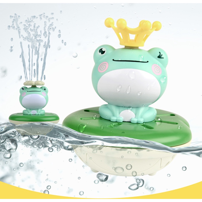 Mainan Mandi Bayi Baru Semprotan Elektrik Air Rotasi Apung Kodok Sprinkler Shower Game Untuk Anak Kid Hadiah Renang Kamar Mandi