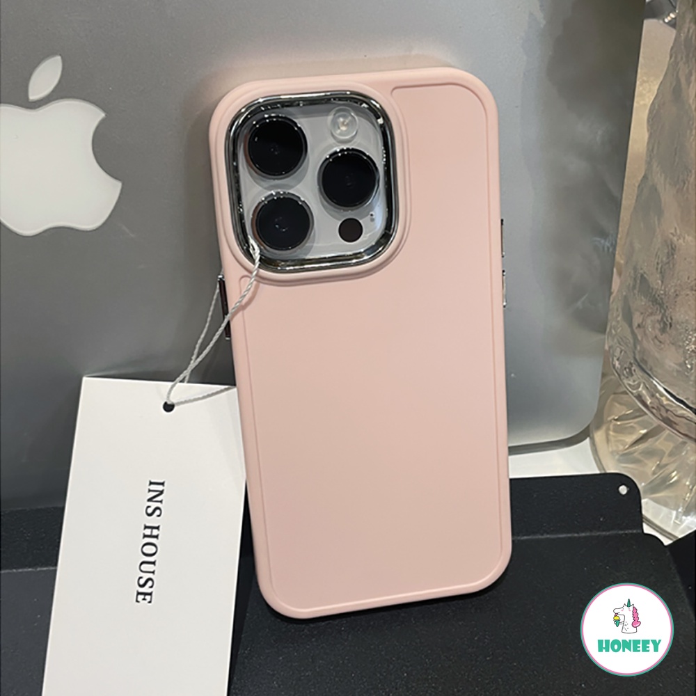 IPHONE Retro Art Simple Solid Korea Case Kompatibel Untuk Iphone11 14 12 13pro 14plus Perlindungan Kamera Shockproof Bumper Soft Cover