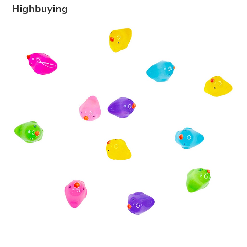 Hbid 5Pcs Mini Fluorescence Ayam Jago Lucu Glow In The Dark DIY Aksesoris Lanskap Mikro Dekorasi Rumah Boneka Glory