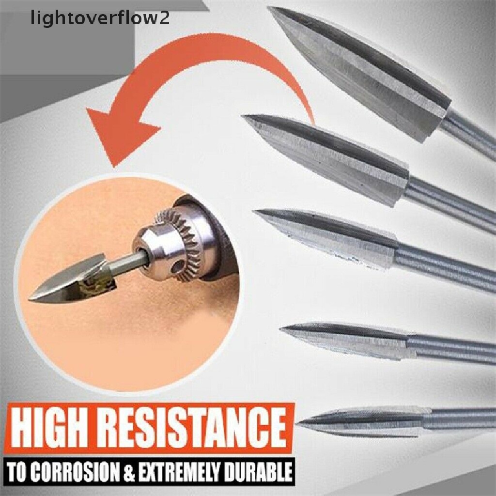 [lightoverflow2] 5pcs/set Mata Bor Ukir Dan Grafir Kayu Milling Cutter Carving Root Tools [ID]