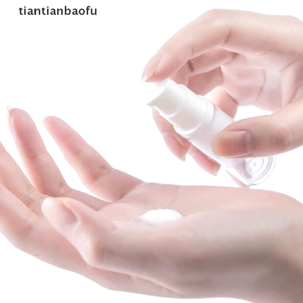 [tiantianbaofu] 2pcs5 /10 /15ml Botol Pompa Vakum Airless Kosong Isi Ulang Lotion Plastik Butik Perjalanan