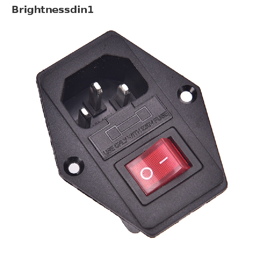[Brightnessdin1] Baru 3Pin AC Inlet Male Plug Power Socket Dengan Saklar Sekring 10A 250V 3Pin Soket Power Plug Male Inlet AC 3Pin Baru Dengan Saklar Sekring 10A 250V 3Pin Ac 3pin Baru In