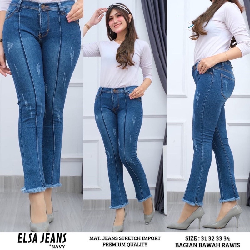 Evelynshop- ELSA JEANS CUTBRAY PREMIUM