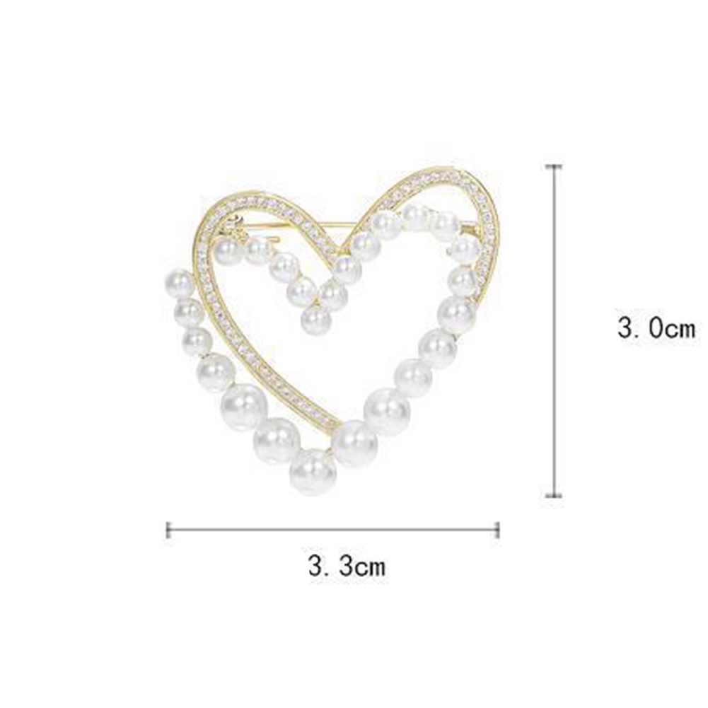 Heart Shape Brooch Artist Jewelry Anti Stray Light Christmas New Year Gift Anti-glare Suit Shirt Wedding Party Alloy Cuff Collar Needle