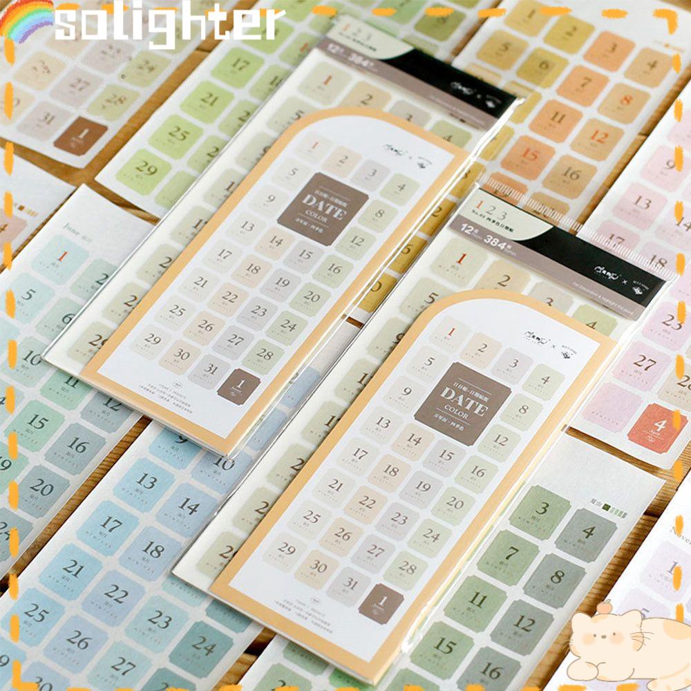 Solighter 365hari Tanggal Stiker Notebook Dekorasi Scrapbooking Jurnal Agenda Planner