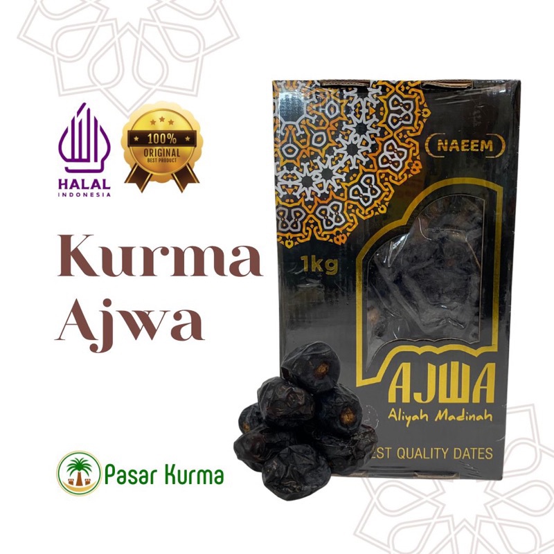 

Kurma Ajwa 1kg Asli Madinah / Ajwa Asli Original Kurma Nabi Premium