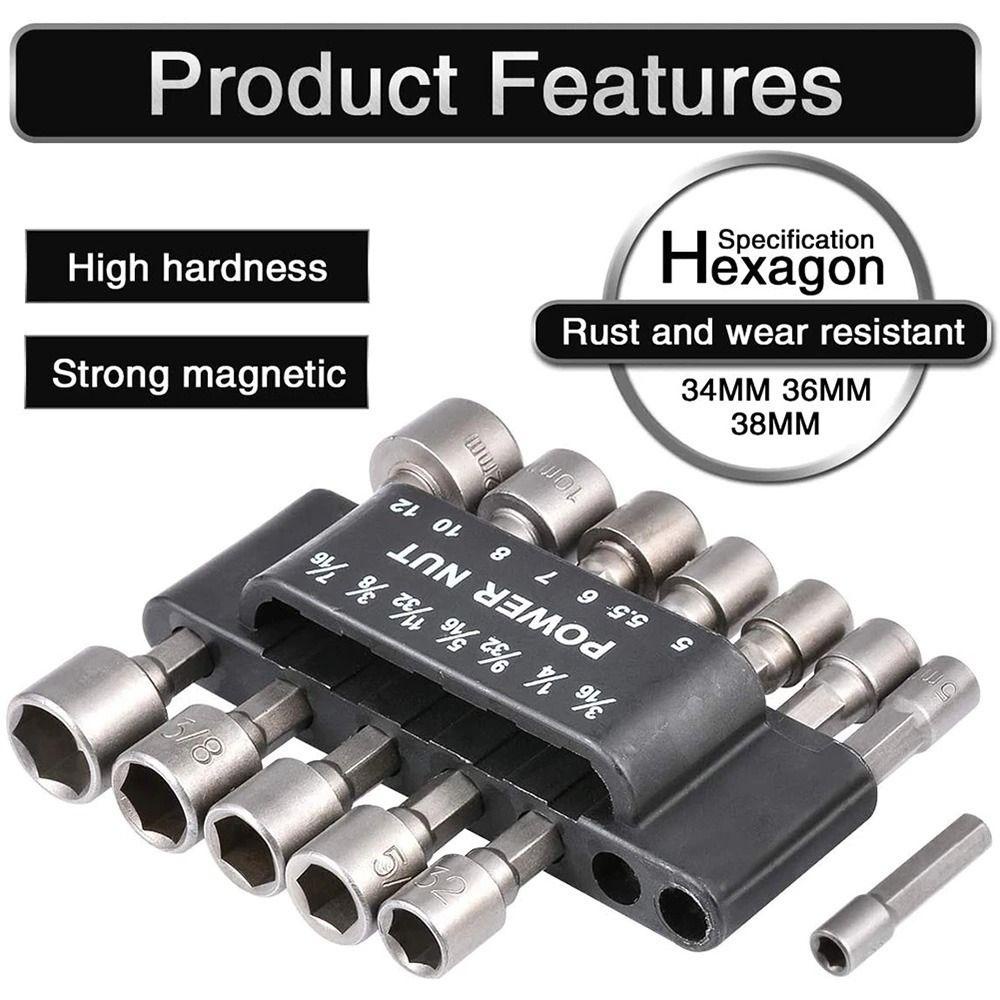 Pineapple 9/14Pcs Hex SocketS Sleeve 5mm-13mm Power Tool Bits Set Kunci Sok