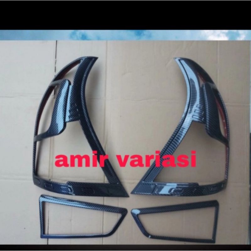 garnish list cover lampu belakang grand all new Avanza Xenia carbon 2016-2018 Variasi mobil