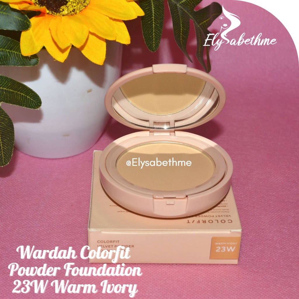 ✿ELYSABETHME✿ 🅆 🄰 🅁 🄳 🄰 🄷 Wardah Colorfit Velvet powder Foundation untuk alas bedak menutup jerawat komedo pori