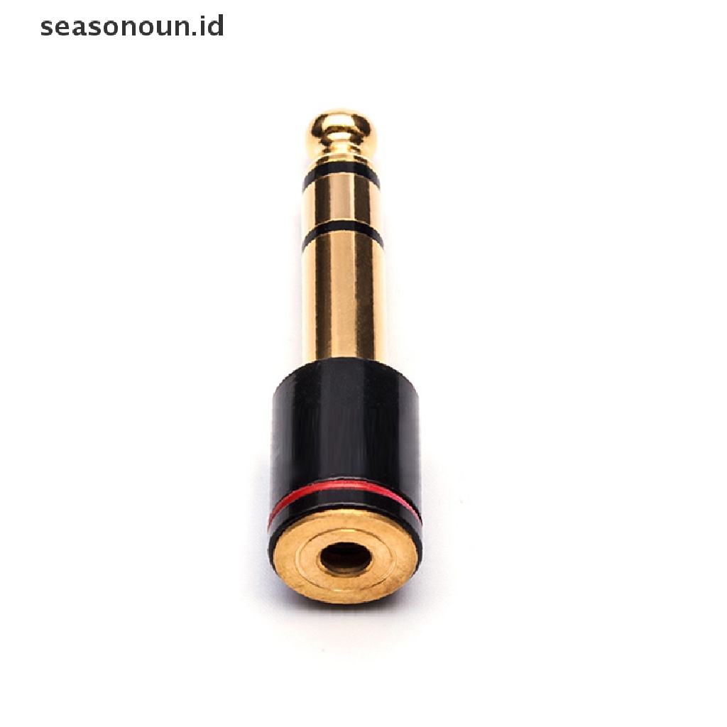 Seasonoun 6.35mm 1per4 Male to 3.5mm 1per8 Female Connector Stereo Headphone Adapter Audio Jack Adapter Untuk Headphone Kabel Aux.