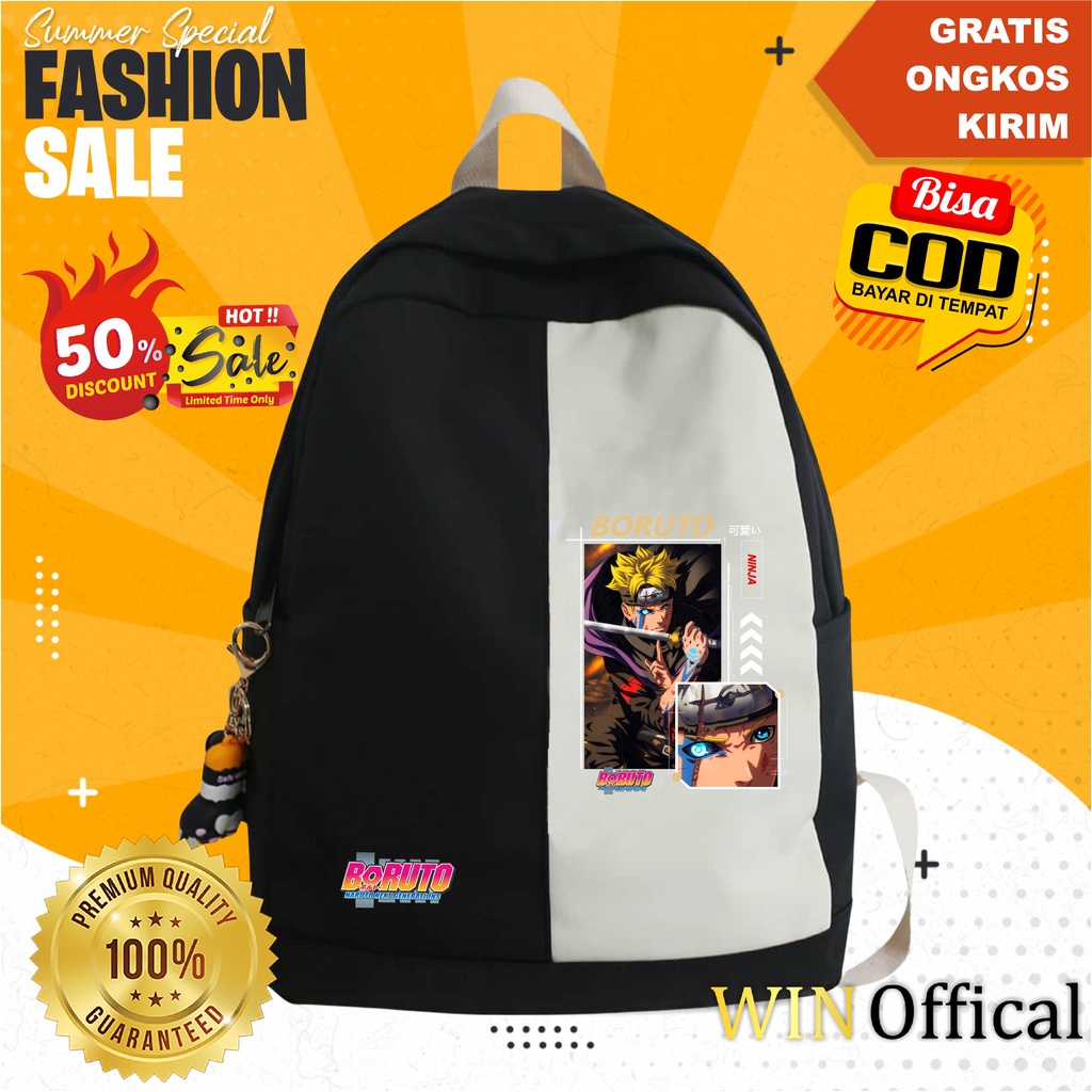 Tas Anime Sekolah SMP Boruto SD SMP DAN SMA Model Ransel Tas win