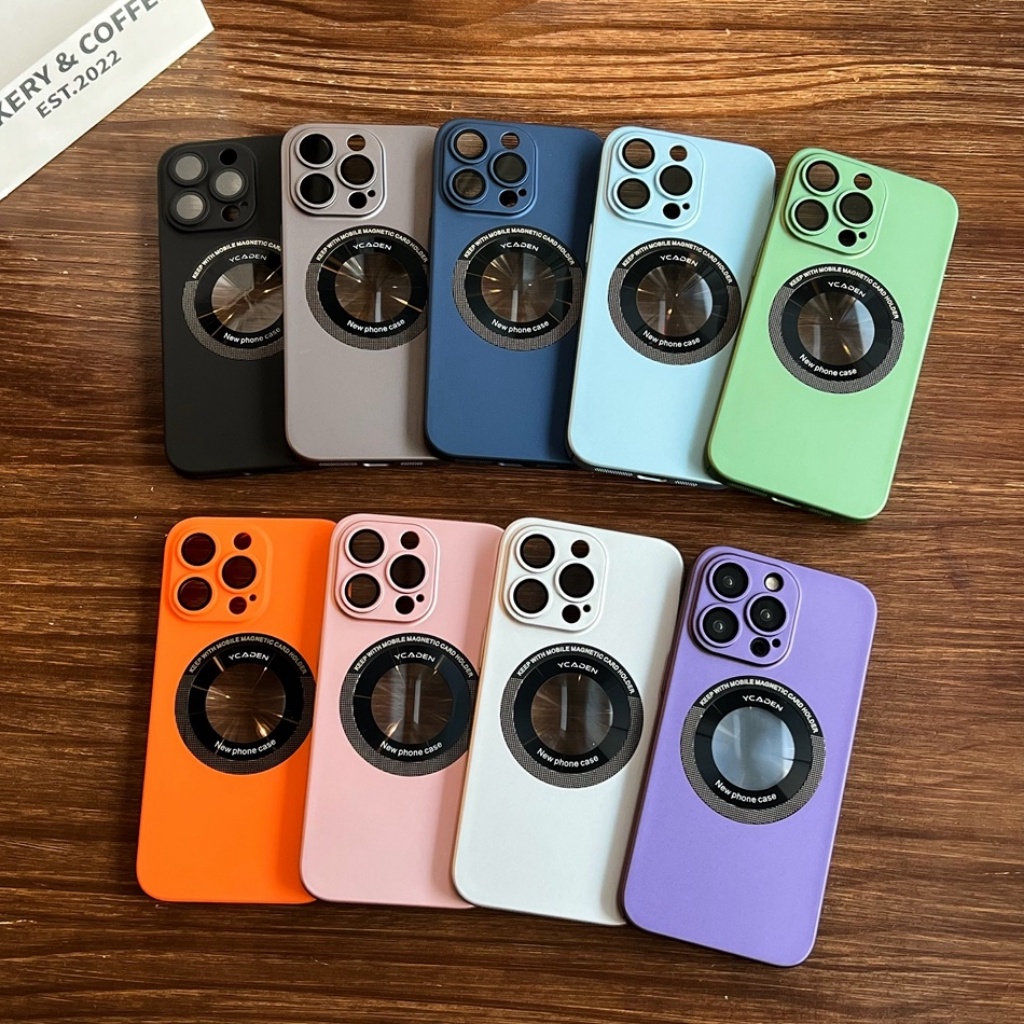 Casing Ponsel Lubang Logo Kaca Matte Ultra Tipis Untuk Iphone13 12 11 14 Pro Max Casing iPhone 14Plus Shockproof Hard PC Dengan Lensa Film Cover