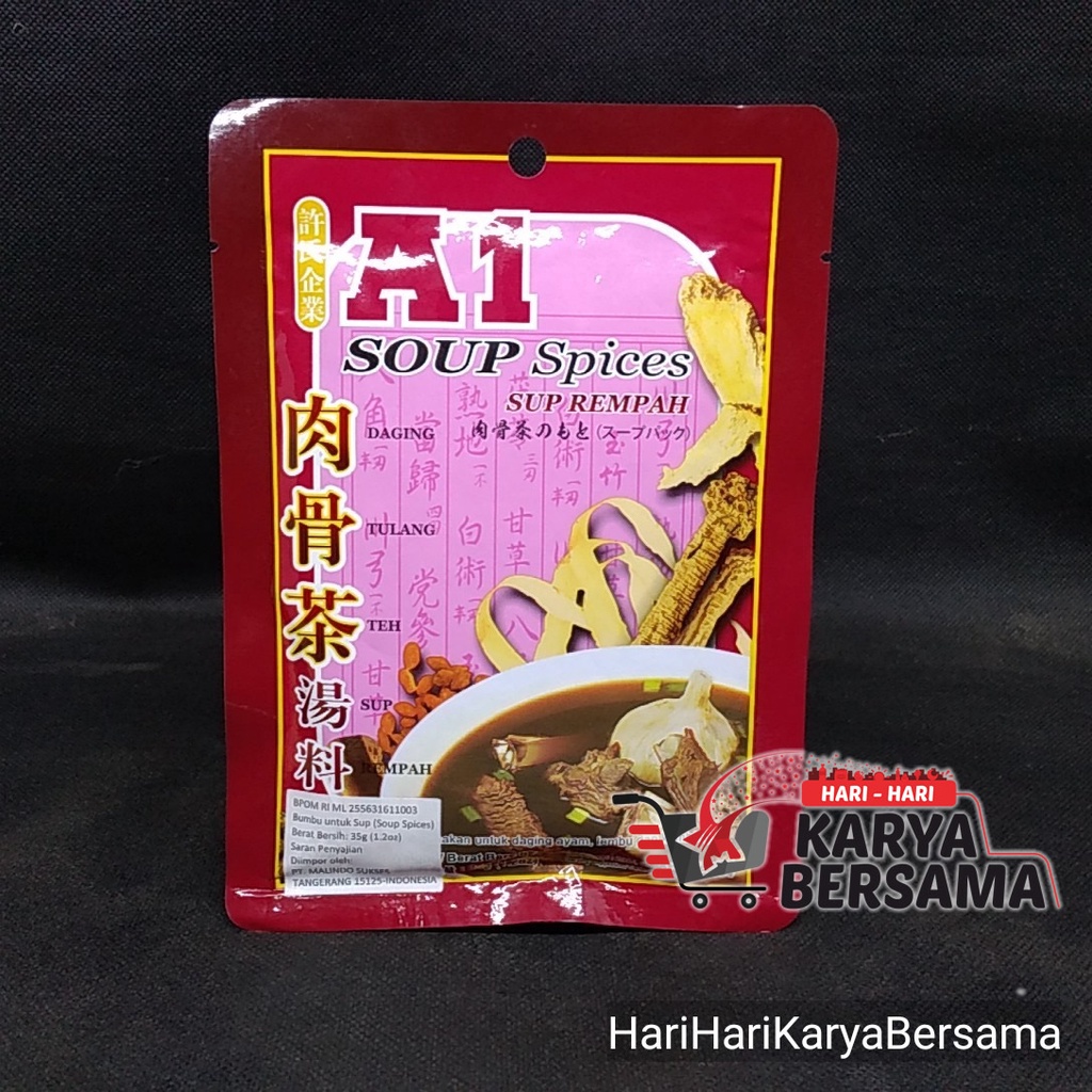 

A1 SOUP SPICES SUP REMPAH BAK KUT TEH 35GR