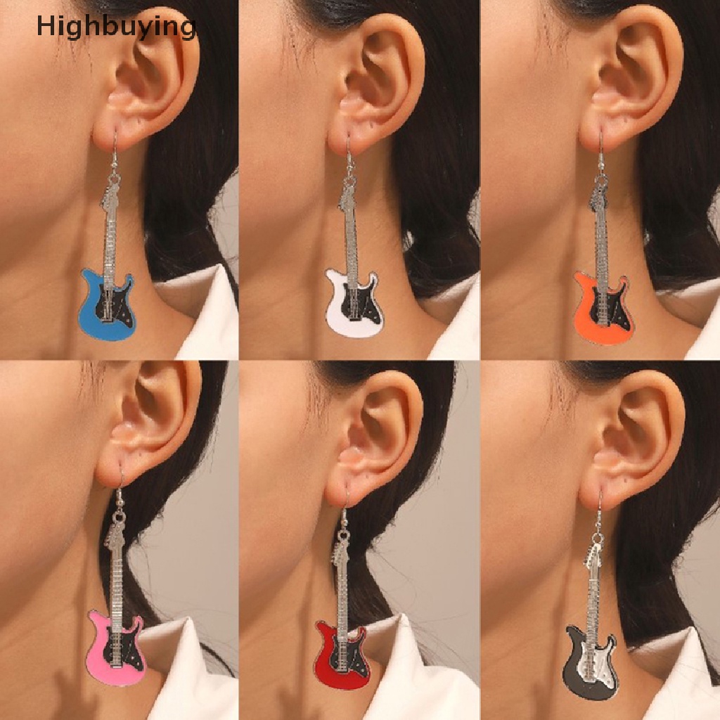 Hbid Anting Gitar Klasik Akrilik Vintage Gitar Elektrik Drop Earring Perempuan Instrumen Alat Musik Anting Glory