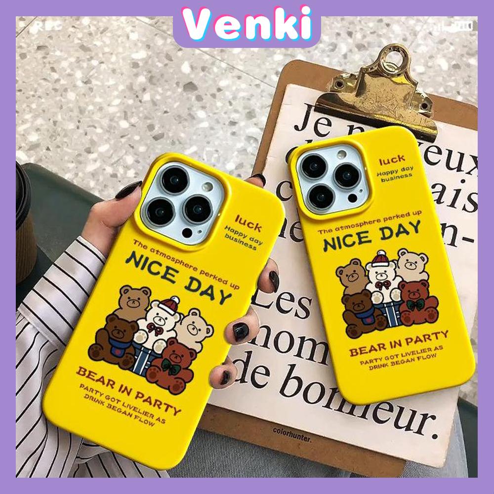 iPhone Case Soft TPU Glossy Yellow Candy Case Cute Cartoon Bear Camera Protection Shockproof For iPhone 14 13 12 11 Pro Max 7 8 Plus X XR