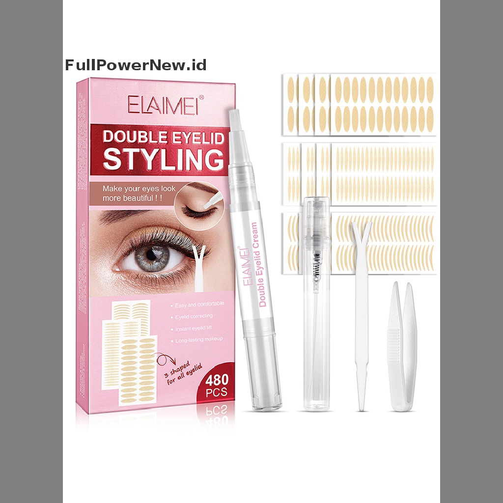 Power 480pcs Invisible Double Eyelid Tape Self-Adhesive Sticky Strip Pengangkat Mata Besar ID
