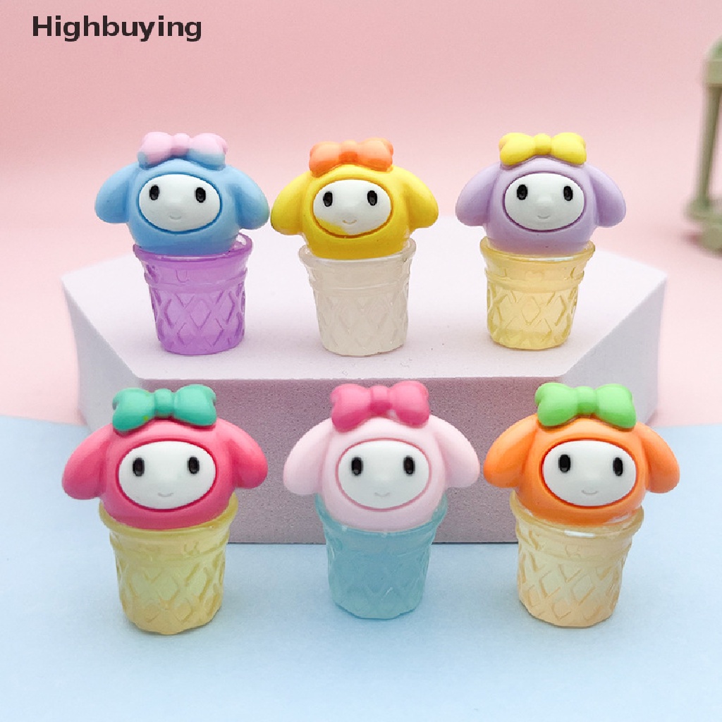 Hbid 10 Pcs Kartun Makanan Dan Bermain Bercahaya Sanrio Es Krim Diy Ponsel Shell Aksesoris Perhiasan Ornamen Glory