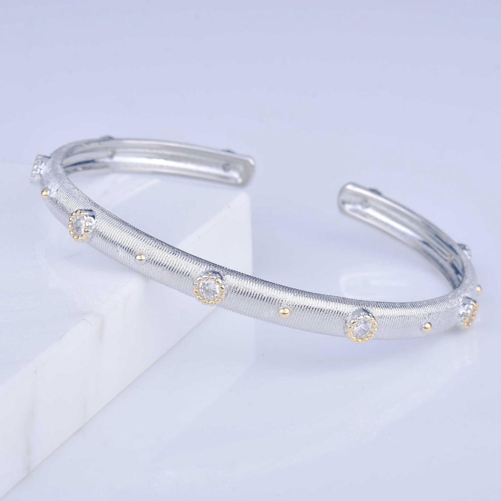 Goldkingdom Aksesoris Perhiasan Fashion Ready Stock Tangan-Menyikat Gaya Vintage Perhiasan Elegan Fashion Berlian Gelang Wanita