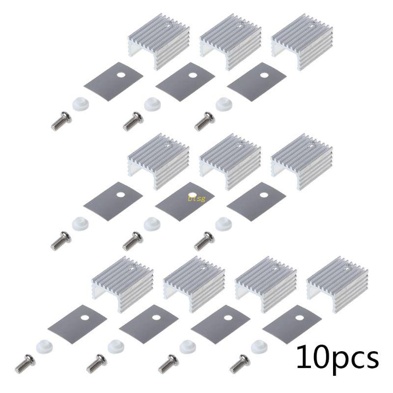 Bt 10pcs 20x15x10MM Aluminium TO-220 Heatsink Ke 220 Heat Sink Transistor Radiator TO220 Pendingin Cooling Pad