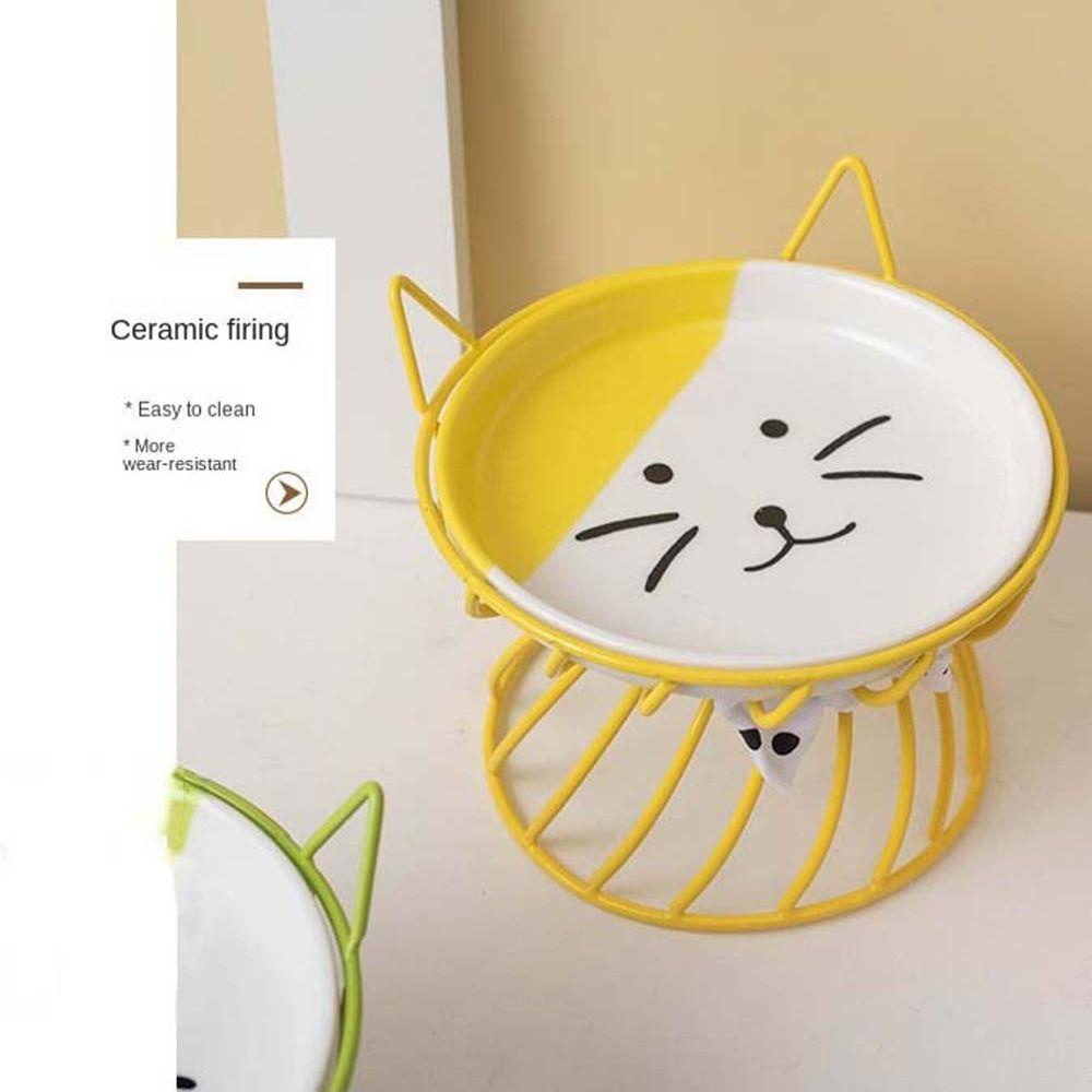 [Elegan] Mangkuk Makanan Kucing Dengan Stand Metal Kartun Kucing Feeder Drinker Untuk Anjing Kucing Anjing Anjing Kitten Dog Dishes Pet Feeder Bowl