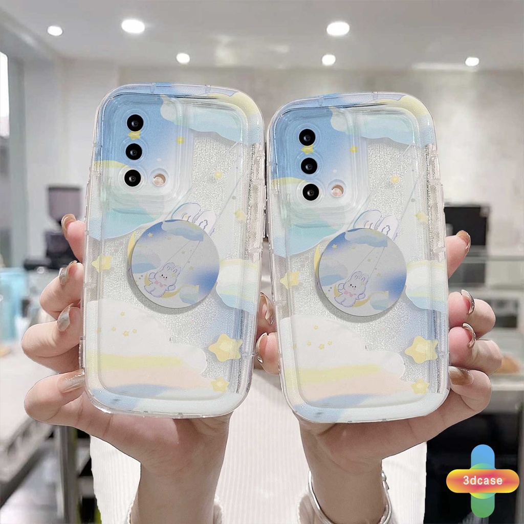 Soft Case Realme 10 5S 5 5i 9i C17 7i C11 2021 C21Y C30 C30S C33 C31 C35 C15 C21 C25 C20 C3 C12 C2 C25S C1 C25Y C2 C3i 6i C20A  Narzo 20 10 10A 20A 30A 50i 50A Prime A7 A5S A15 A16 A17 A53 A53S A57 A77 Ins Nebula Rabbit Soap Shockproof Cover With Stand