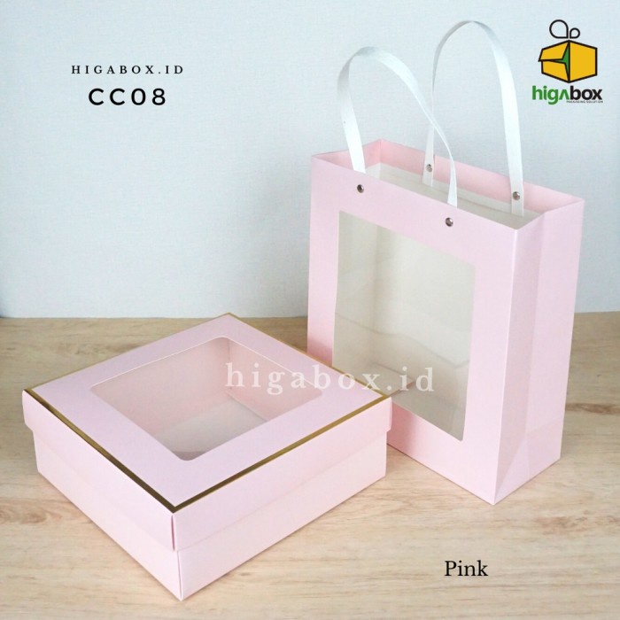 

⭐BISA COD⭐ Paperbag Box Set Polos Tebal, Souvenir, Tas kue, Hampers I CC08 - CC08A (PINK), 1PCS + BUBBLE