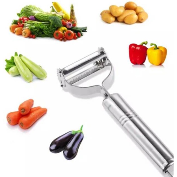 pisau kupas stainless pisau buah anti karat alat kupas buah fruit peeler double knife HA24