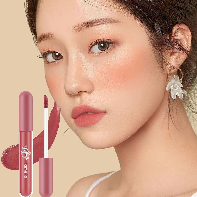 LAMEILA Nude Edition Liquid Lipstick Silky Glass Lip Glaze Lip Tint Lipstik Anti Air Tahan Lama L52