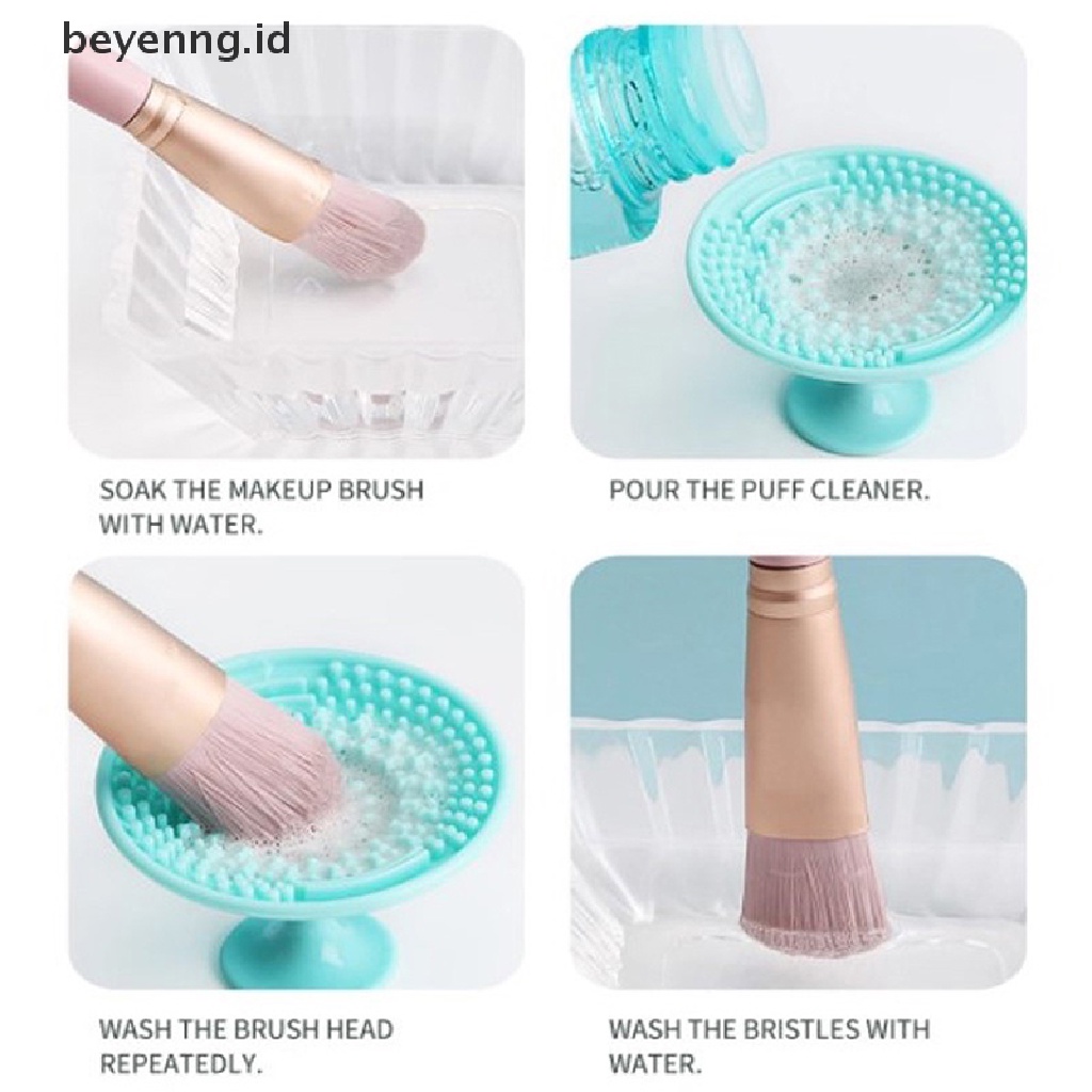 Beyen Kuas Kosmetik Makeup Pembersih Pembersih Cuci Silicone Pad Mat Scrubber Board ID