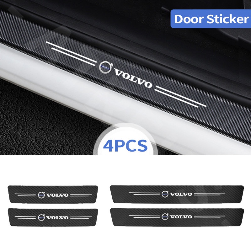 Volvo 4/8Pcs Stiker Pintu Mobil Serat Karbon Kusen Perlindungan Auto Tahan Gores Anti Slip Untuk S80 XC90 V60 XC40 XC60 S60 C40