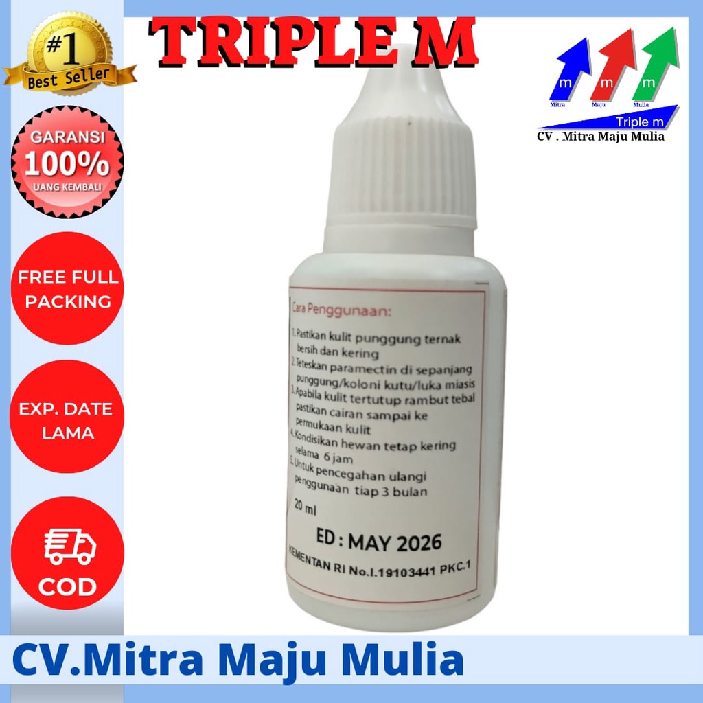 PARAMECTIN RV 20 ml Obat gudik myasis luka luar sapi hewan