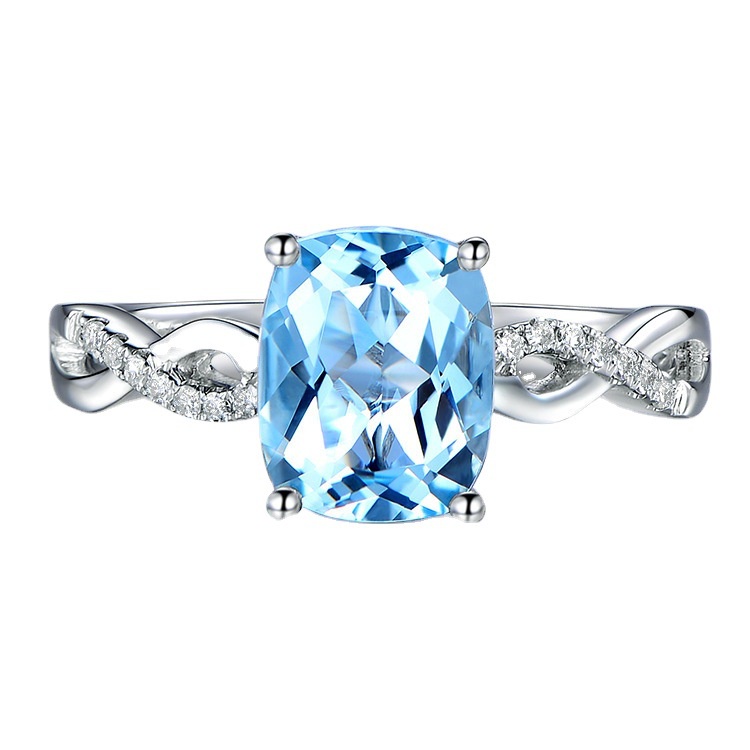 Goldkingdom Aksesoris Perhiasan Fashion Ready Stock Zhenrong Quicksell Cincin Aquamarine Sintetis Eropa Dan Amerika Baru Dengan Perhiasan Warna Topaz Untuk Wanita