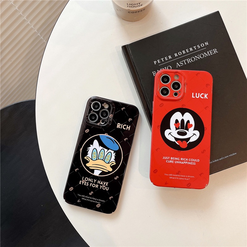 Rich &amp; LUCK casing Ponsel Kompatibel Untuk iphone14 13 12promax 14Pro 13 12 Pro iphone11 hard glaze shockproof anti-grease cover casing