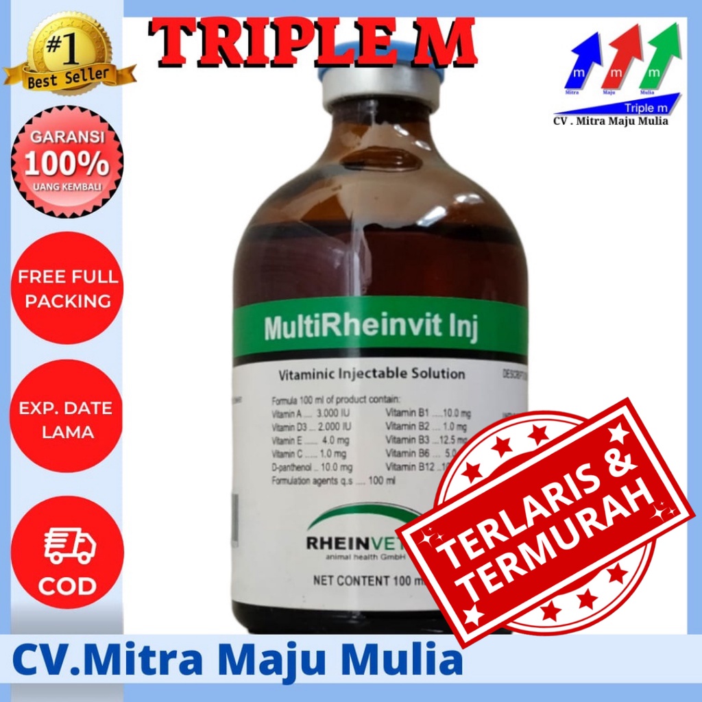 Multivitamin Rheinvit inj 100 ml Triple M - Multi Vitamin Injeksi