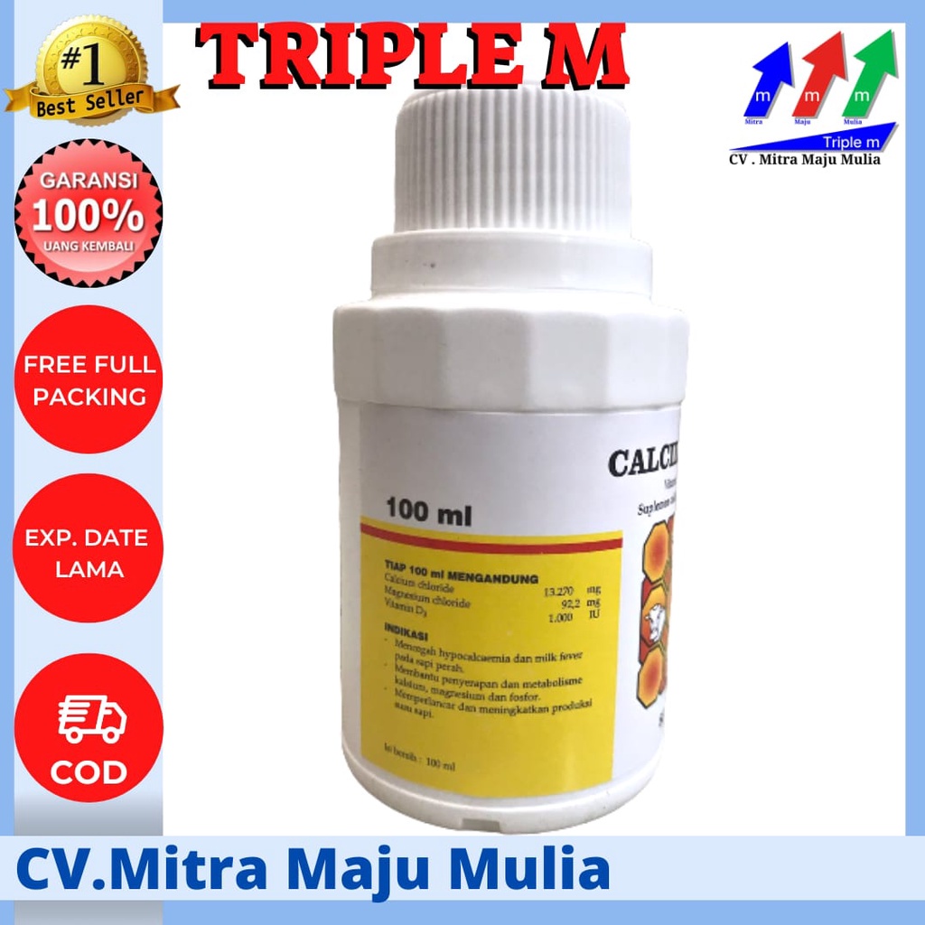 Calcidex Oral 100 ml TRIPLE M - Mengatasi Defisiensi Calcium Hewan