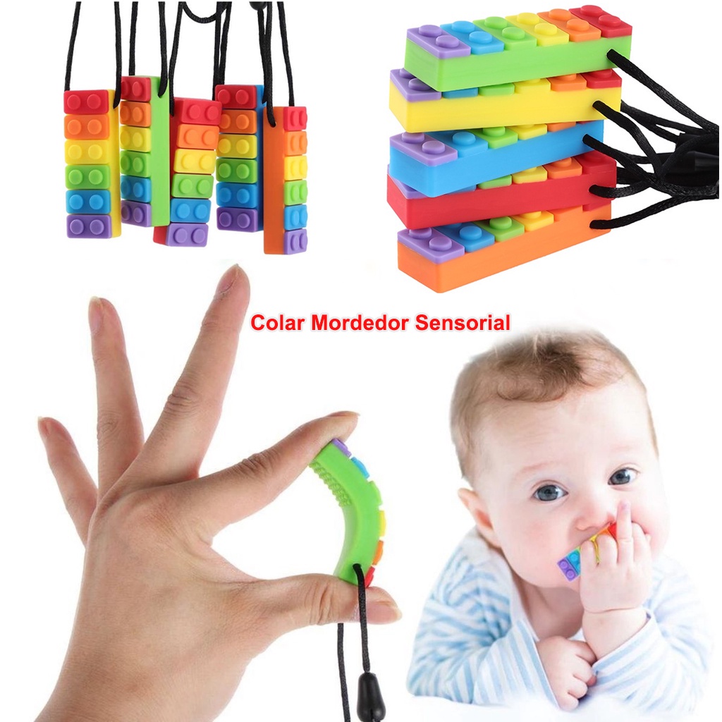 Sensory Chew Kalung Rainbow Teether Mengunyah Mainan Untuk Anak Autis Tumbuh Gigi Bayi ADHD Autism Biting BPA Free