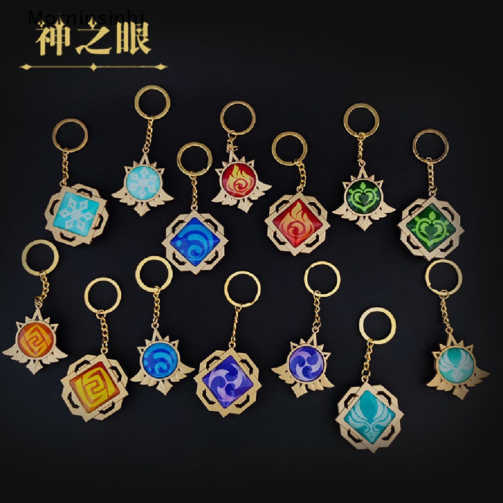 Mornin Gantungan Kunci Anime Genshin Impact Element God's Eye Key Chain Aksesoris Wanita id