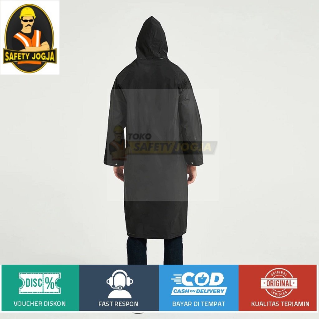 Jas Hujan Raincoat Import Portable Poncho With Hood TY876 Black