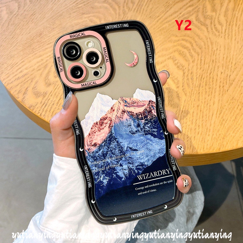 Fantasy Sun Snow Mountain Case Realme C11 C33 C21Y C25 C3 C25s C30 C15 C25Y C35 C20 C17 7i 8 5i 10 5 9i 8Pro 9Pro+9 7 5s 8i 6i C12 C20A Penutup Tepi Bergelombang Tpu Lembut